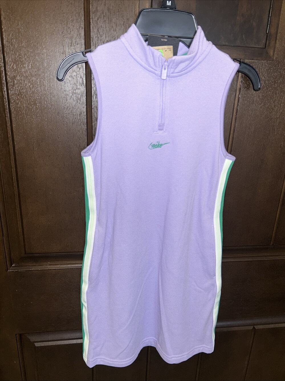 Nike Sportswear Dress Girls Youth Medium Purple Sleeveless 1/4 Zip Mock Neck New